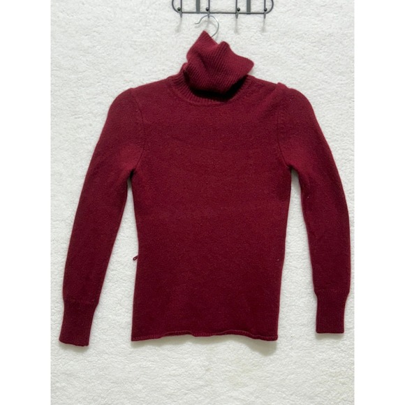 Barneys New York Cashmere Turtleneck Sweater Womens Small Burgundy - Picture 1 of 7